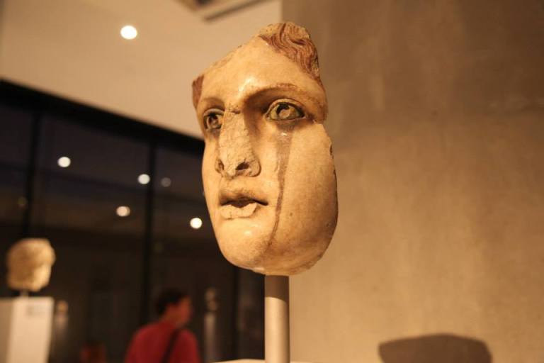 The crying maiden at the new Acropolis Museum of Athens. 