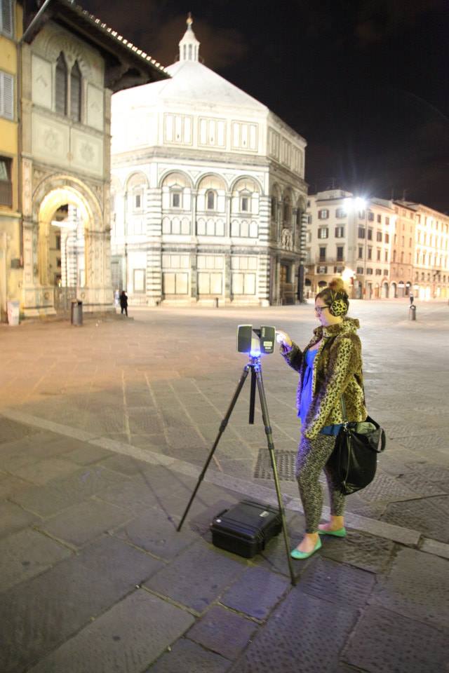 More of me (Ashley M. Richter) laser scanning the Baptistery in Florence.