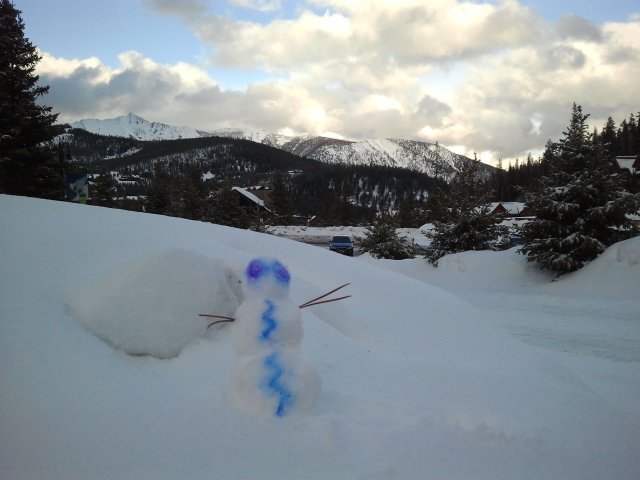The 2014 IEEE Aerospace conference was held in Big Sky, Montana. This is my tiny little snowman I built outside the hotel. 
