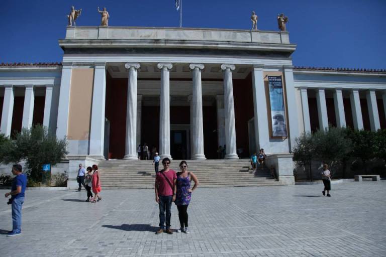 Vid Petrovic and Ashley M. Richter outside the National Archaeology Museum in Athens. 